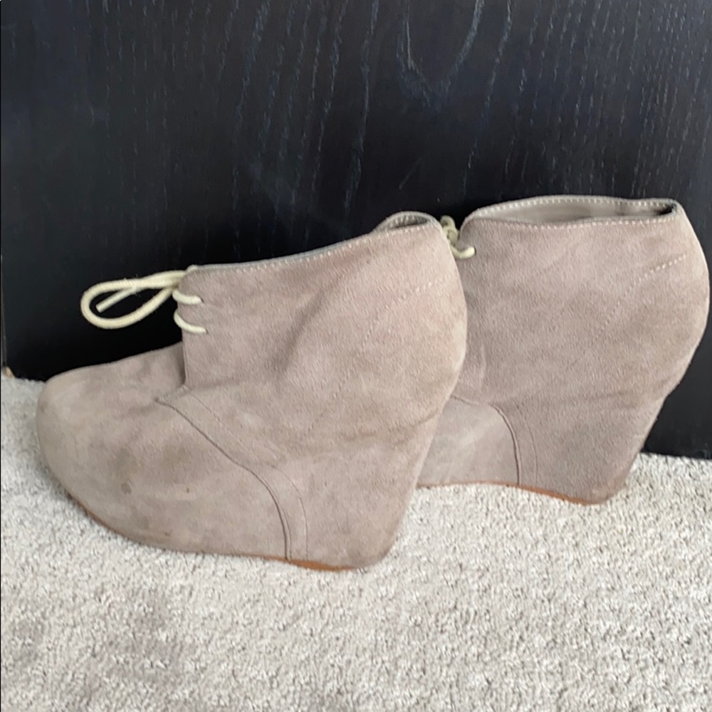 Steve Madden platform wedge ankle booties.
